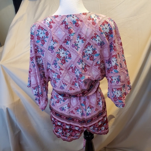Lulu's V-Neck Boho Short Romper SZ SM - Picture 4 of 8